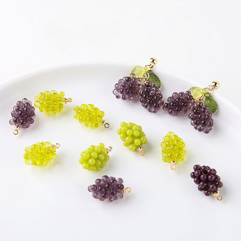 Resin Craft Projects - 6pcs Cute Little Grapes Resin Charms