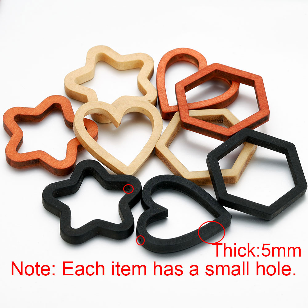 10pcs Wood Heart Square Silico - Resin Crafts review and price