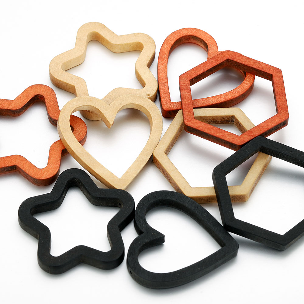 10pcs Wood Heart Square Silico - Resin Crafts review and price
