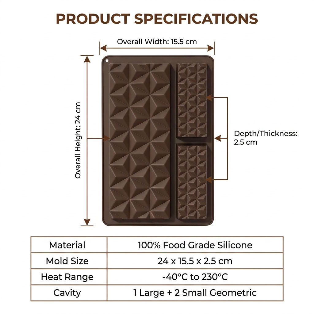 2-in-1 Silicone Chocolate Bar  - Silicone Mold Tray review and price
