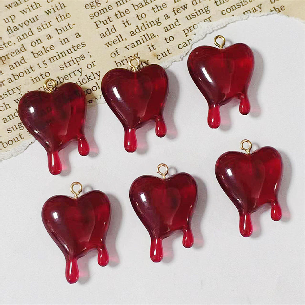 10pcs Drop Blood Heart-shaped  - Resin Craft Projects review and price