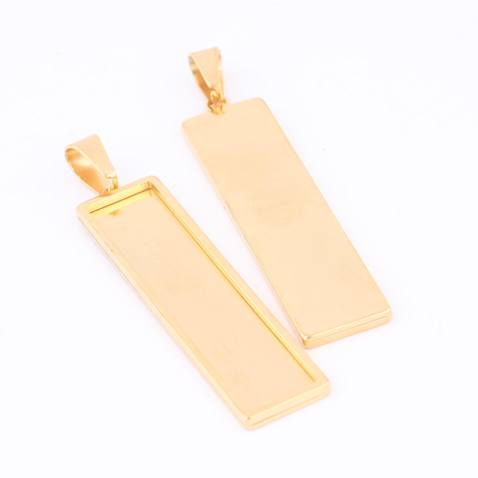 5pcs Stainless Steel Gold Plat - Bezels Set Pendant review and price
