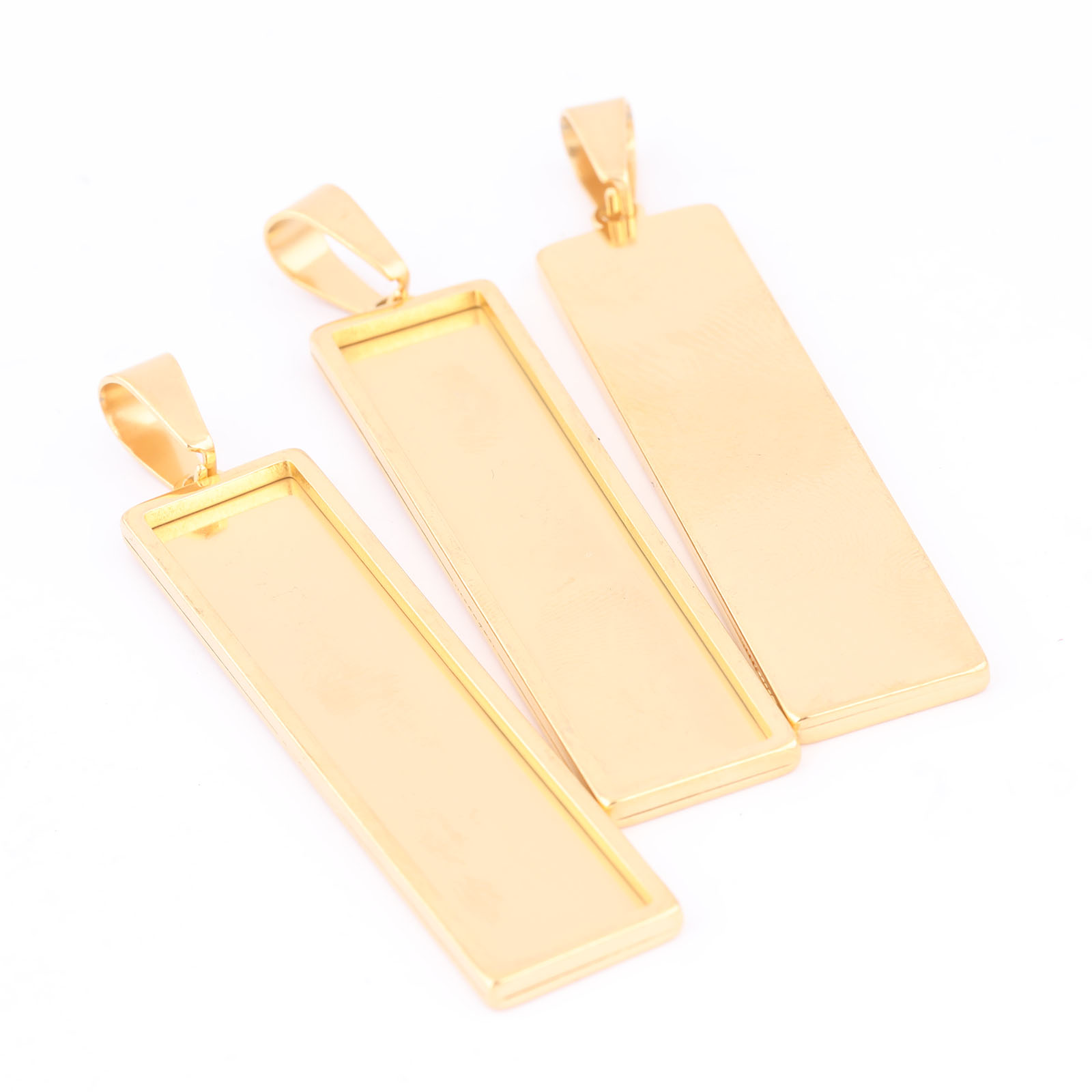 5pcs Stainless Steel Gold Plat - Bezels Set Pendant review and price