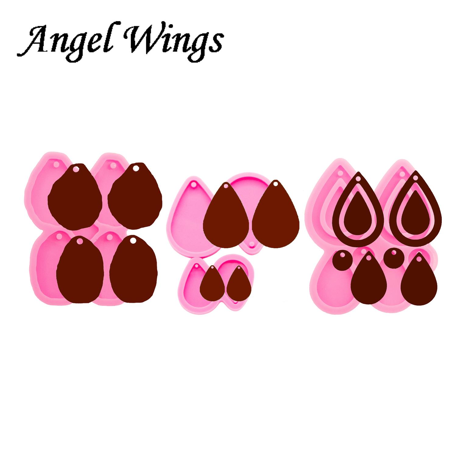 Shiny Tear Drop Hoop Earrings  - Geode Mold Silicone review and price