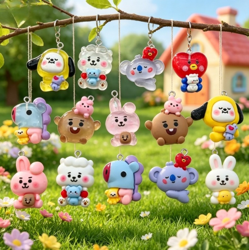 7pcs BT21 Resin Cartoon Charm  - Resin Craft Projects review and price