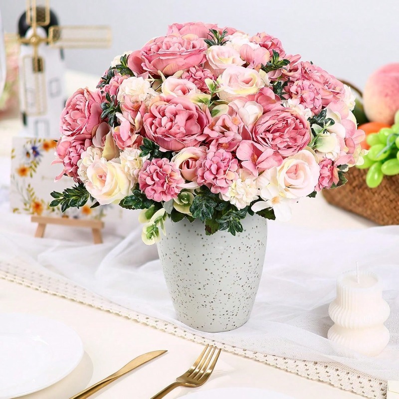 32cm Silk Artificial Rose Bouq - Dried Flower Bulk review and price