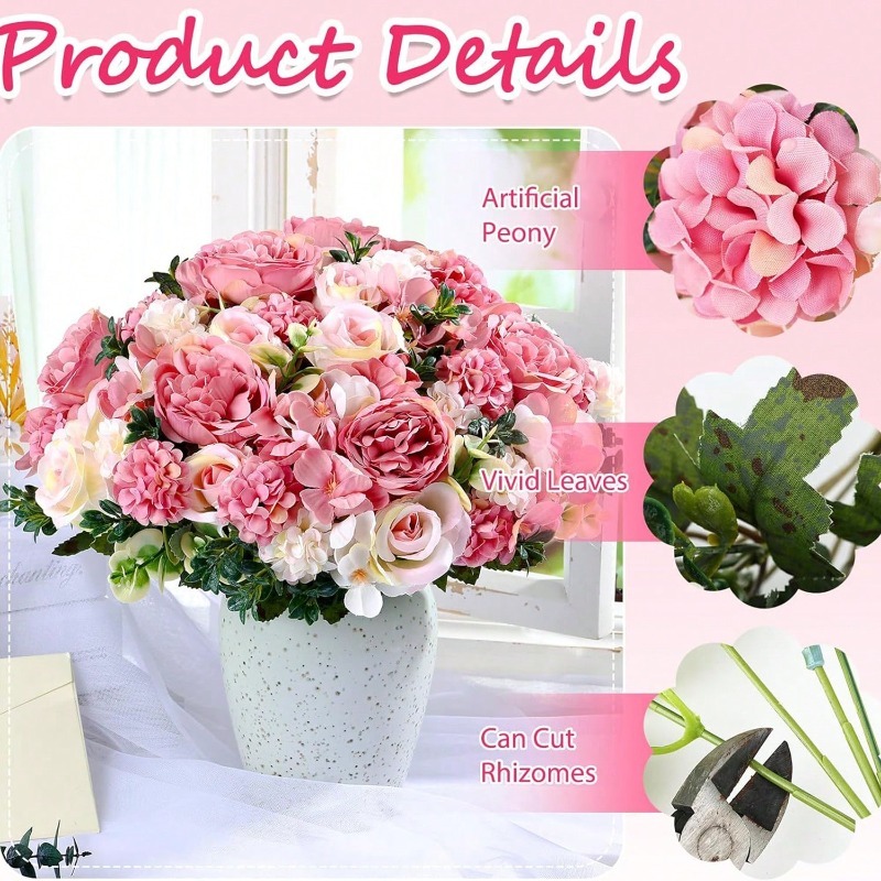 32cm Silk Artificial Rose Bouq - Dried Flower Bulk review and price