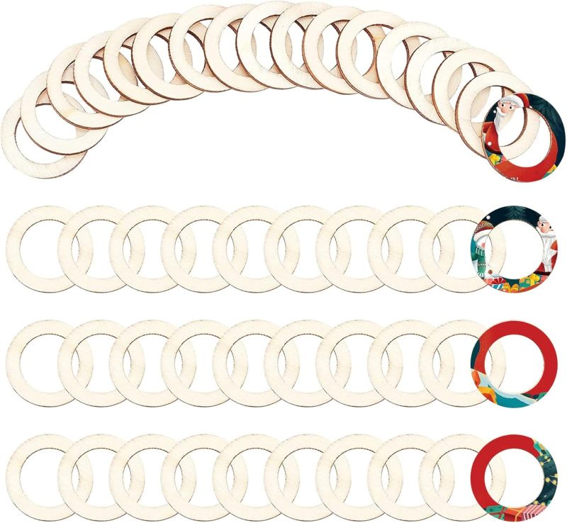 100 Pcs 30mm Natural Wood Ring - Wood Ring Blank review and price