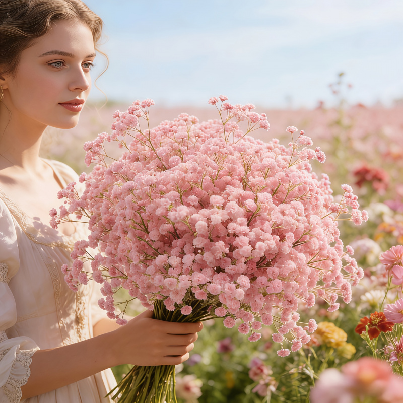 130-Stem Pink Gypsophila Artif - Dried Flower Bulk review and price